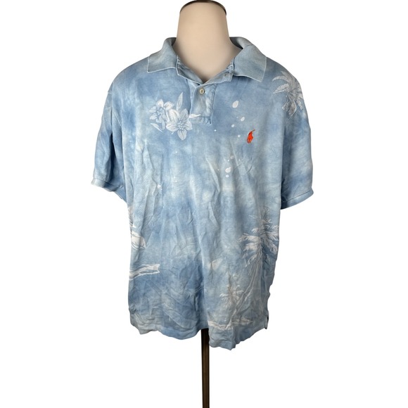 Polo Ralph Lauren Custom Slim Fit Tropical Palm Tree Polo Shirt XL - Picture 1 of 15